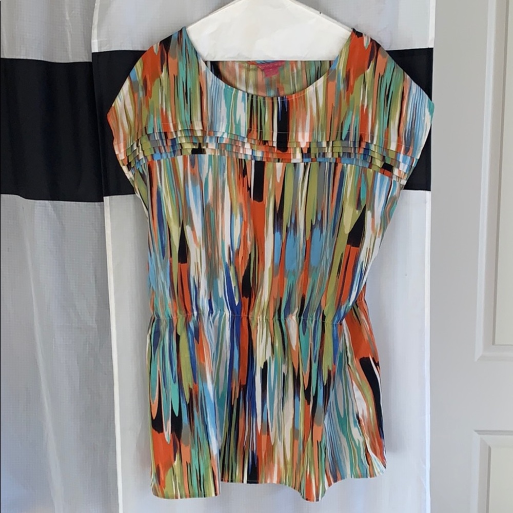 Tunic with gathered waist top XL